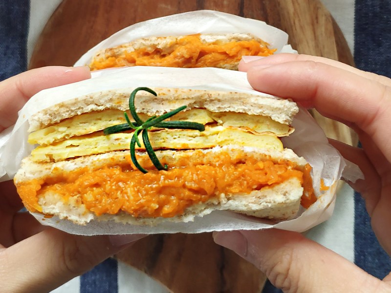 理想早餐│南瓜泥煎蛋吐司